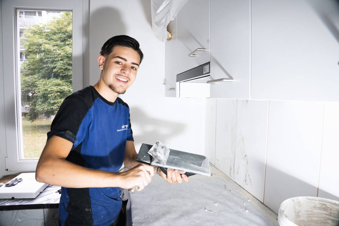 Ausbildung Plattenleger Wirz AG Bauunternehmung Präzise arbeiten, am Ende stolz hinschauen das gefällt mir am meisten!